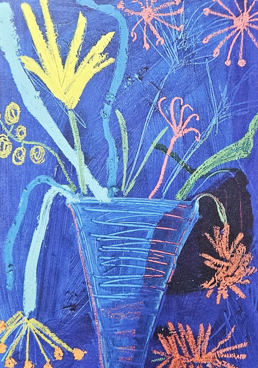 Blue Flowers - Greeting Card